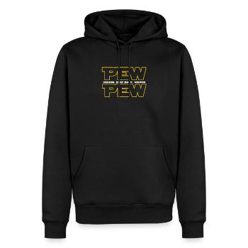 Pew Pew Wars Funny Sci-fi Space Star Noises - Men’s Premium Organic Hoodie - black - Front - Nico (187cm)