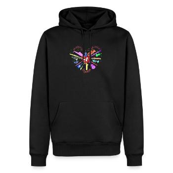 coeur de musique - Sweat à capuche Premium bio Homme - noir - Devant - Nico (187cm)