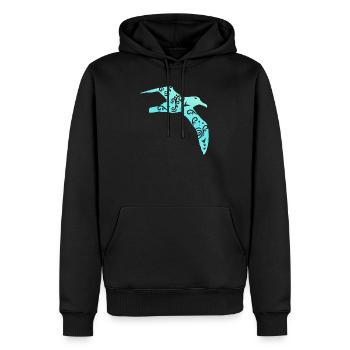 Maori Salvins Albatross tatouage tribal polynésien - Sweat à capuche Premium bio Homme - noir - Devant - Nico (187cm)
