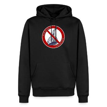 Anti Aluhut mit Text - Männer Premium Bio Hoodie - Schwarz - Vorne - Nico (187cm)