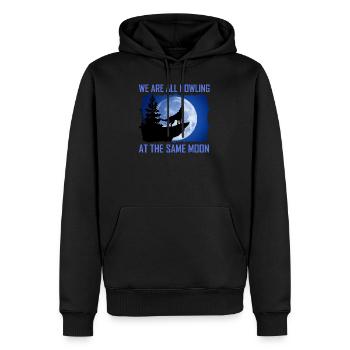 We Are All Howling At The Same Moon - Männer Premium Bio Hoodie - Schwarz - Vorne - Nico (187cm)