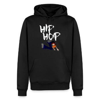 Hip Hop im dunklem Design - Männer Premium Bio Hoodie - Schwarz - Vorne - Nico (187cm)