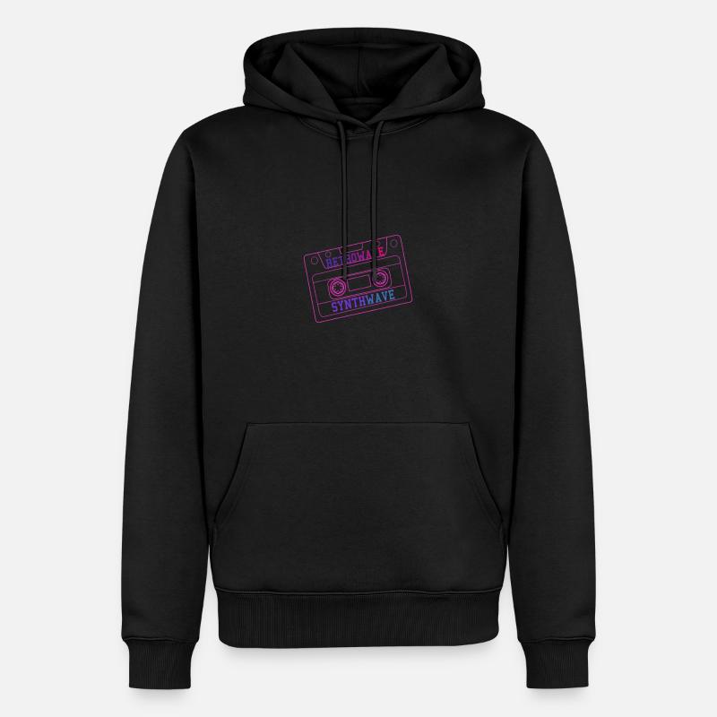 Cassette RetroWave SynthWave - Sweat à capuche Premium bio Homme - noir