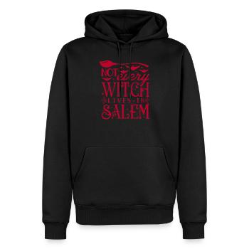 Not every witch lives in salem - Halloween - Sweat à capuche Premium bio Homme - noir - Devant - Nico (187cm)