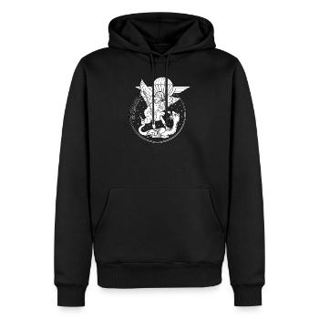 Saint Michel 07 - Sweat à capuche Premium bio Homme - noir - Devant - Nico (187cm)