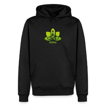 432hz - Men’s Premium Organic Hoodie - black - Front - Nico (187cm)