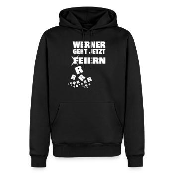 Werner - Männer Premium Bio Hoodie - Schwarz - Vorne - Nico (187cm)
