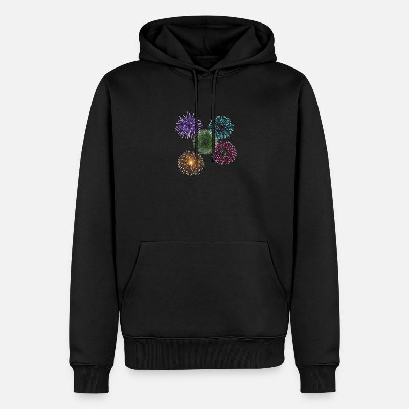Feux d'artifice - Sweat à capuche Premium bio Homme - noir
