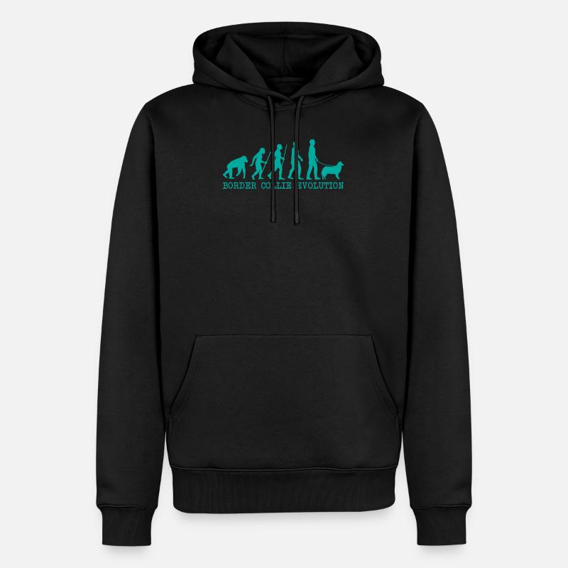 Évolution du Border Collie - Sweat à capuche Premium bio Homme - noir