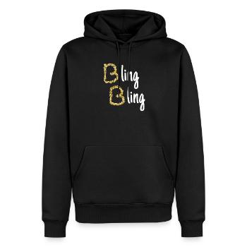 Bling, Bling - Men’s Premium Organic Hoodie - black - Front - Nico (187cm)