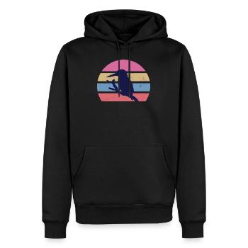 Kingfisher Vintage Design - Männer Premium Bio Hoodie - Schwarz - Vorne - Nico (187cm)