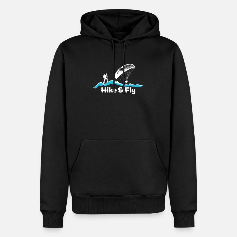 hike fly001 - Männer Premium Bio Hoodie - Schwarz