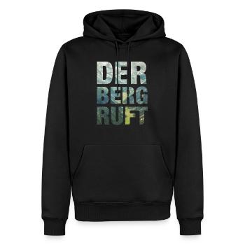 DER BERG RUFT - Männer Premium Bio Hoodie - Schwarz - Vorne - Nico (187cm)