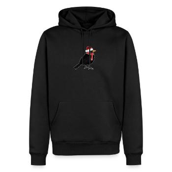 Amsel Mütze Schal Weihnachten Weihnachtsmann Vogel - Männer Premium Bio Hoodie - Schwarz - Vorne - Nico (187cm)
