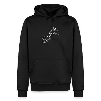 Hase Chopsticks - Männer Premium Bio Hoodie - Schwarz - Vorne - Nico (187cm)