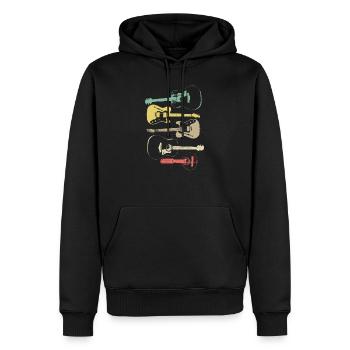 Guitar guitarist retro music musician gift - Men’s Premium Organic Hoodie - black - Front - Nico (187cm)