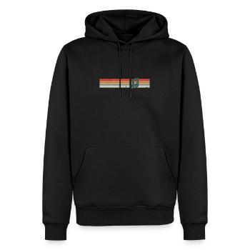 Note de musique de musique - Sweat à capuche Premium bio Homme - noir - Devant - Nico (187cm)