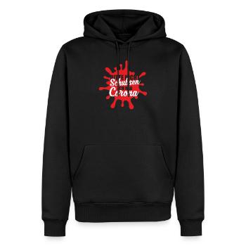 bitte nicht schubsen ich hab corona - Männer Premium Bio Hoodie - Schwarz - Vorne - Nico (187cm)