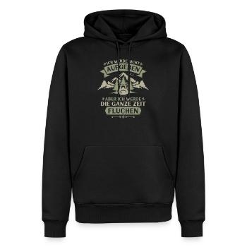 Wandern Wanderspruch - Männer Premium Bio Hoodie - Schwarz - Vorne - Nico (187cm)