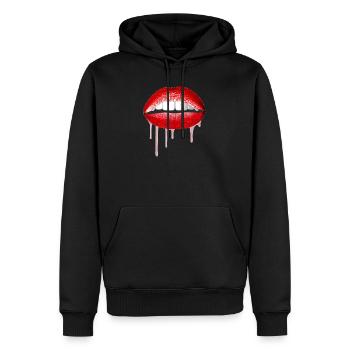 Mund - Männer Premium Bio Hoodie - Schwarz - Vorne - Nico (187cm)