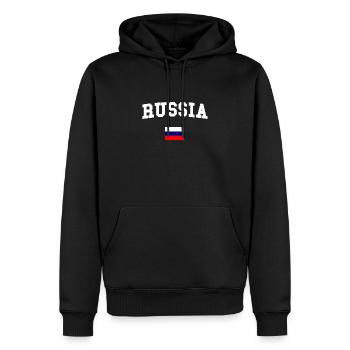 RUSSIE - Sweat à capuche Premium bio Homme - noir - Devant - Nico (187cm)