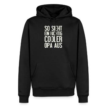 So sieht ein richtig cooler Opa aus lustiges Witz - Männer Premium Bio Hoodie - Schwarz - Vorne - Nico (187cm)