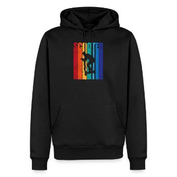 Cadeau de loisir vintage scooter à deux roues - Sweat à capuche Premium bio Homme - noir - Devant - Nico (187cm)