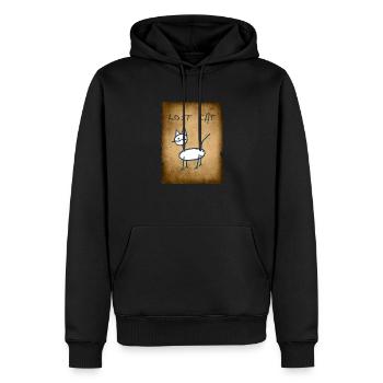 Lost Cat - Sweat à capuche Premium bio Homme - noir - Devant - Nico (187cm)
