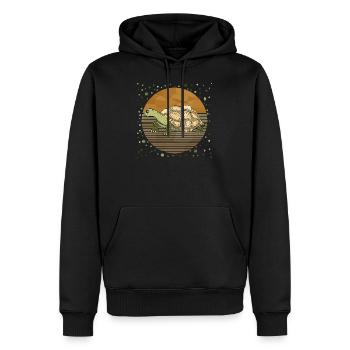 Tortue - Sweat à capuche Premium bio Homme - noir - Devant - Nico (187cm)