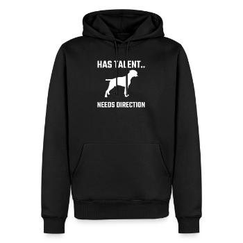 Cadeau de talent de chiot chien boxer allemand - Sweat à capuche Premium bio Homme - noir - Devant - Nico (187cm)
