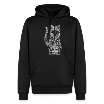 Chat - Sweat à capuche Premium bio Homme - noir - Devant - Nico (187cm)