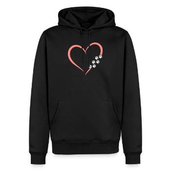 Chien Love Dog Love Paw Chien Propriétaire Cadeau - Sweat à capuche Premium bio Homme - noir - Devant - Nico (187cm)