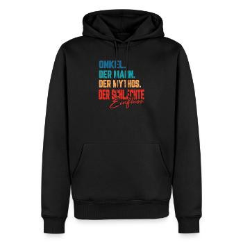 Onkel Bester Schlechter Einfluss Pate Geschenk - Männer Premium Bio Hoodie - Schwarz - Vorne - Nico (187cm)