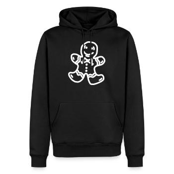 Weihnachten Zeichnung Plätzchen - Männer Premium Bio Hoodie - Schwarz - Vorne - Nico (187cm)