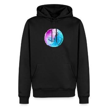 zigne du zodiaque scorpio - scorpion - aquarelle - Sweat à capuche Premium bio Homme - noir - Devant - Nico (187cm)