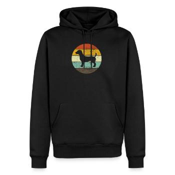 Jack Russel Terrier chien rétro cadeau - Sweat à capuche Premium bio Homme - noir - Devant - Nico (187cm)