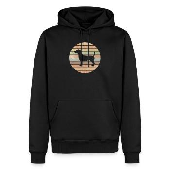 Jack Russel Terrier chien rétro cadeau - Sweat à capuche Premium bio Homme - noir - Devant - Nico (187cm)