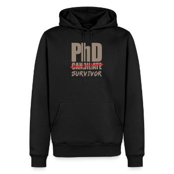 Abschlussgeschenk Phd Uni Spruch - Männer Premium Bio Hoodie - Schwarz - Vorne - Nico (187cm)