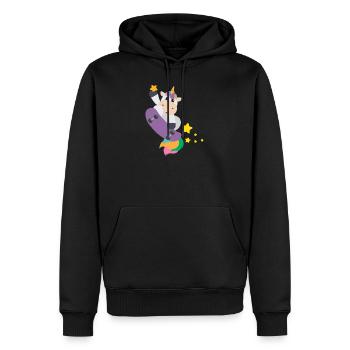Einhorn Skateboarden Magie Sterne Kindergeschenk - Männer Premium Bio Hoodie - Schwarz - Vorne - Nico (187cm)