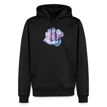 Rose - Männer Premium Bio Hoodie - Schwarz - Vorne - Nico (187cm)