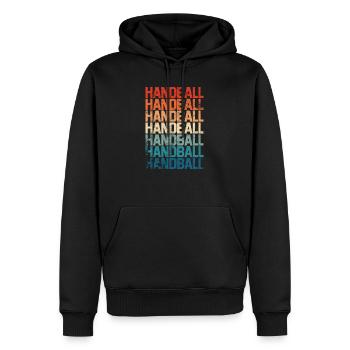 Handball joueur de handball sport rétro club cadeau - Sweat à capuche Premium bio Homme - noir - Devant - Nico (187cm)