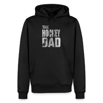 Cadeau de rondelle de gardien de but de papa de hockey sur gazon de papa de hockey - Sweat à capuche Premium bio Homme - noir - Devant - Nico (187cm)