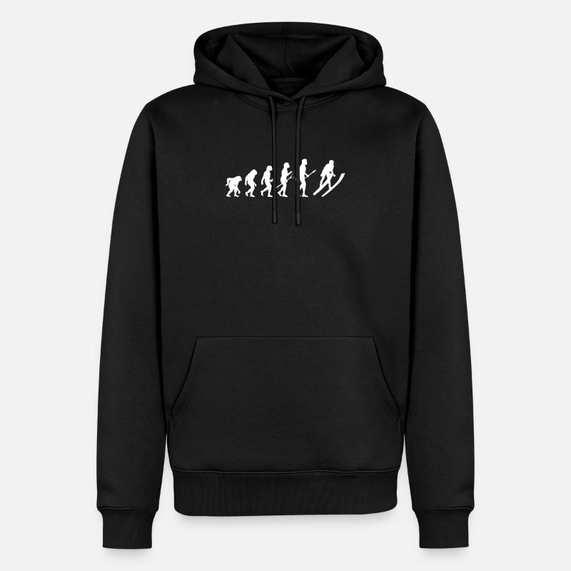 Ski Evolution - Männer Premium Bio Hoodie - Schwarz