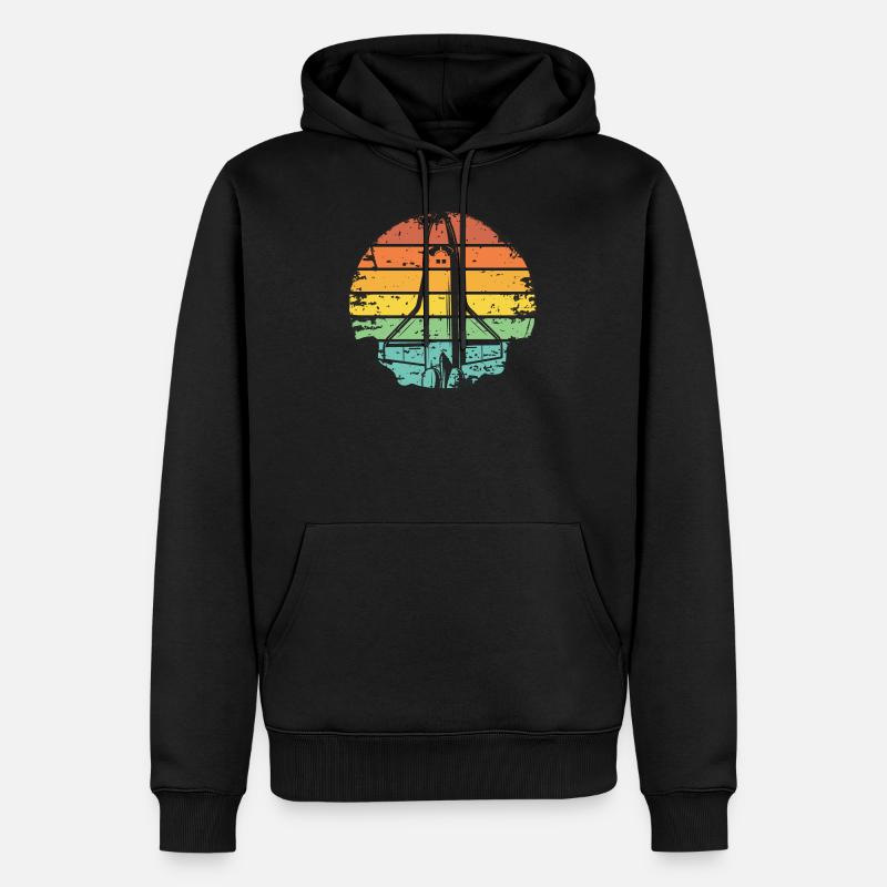 Retro NASA Rakete Space Shuttle Grunge - Männer Premium Bio Hoodie - Schwarz