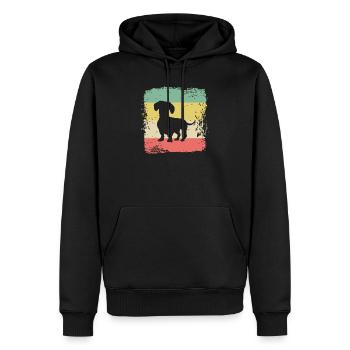 Dachshund Dachshund Dog Teckel Retro Gift - Men’s Premium Organic Hoodie - black - Front - Nico (187cm)