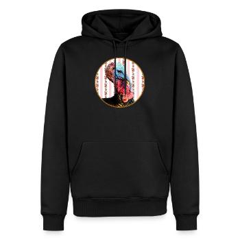 kitsch Dindon - Sweat à capuche Premium bio Homme - noir - Devant - Nico (187cm)