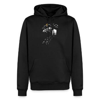 nerver walk alone Frau Pferd berge sterne - Männer Premium Bio Hoodie - Schwarz - Vorne - Nico (187cm)