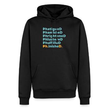 Diplôme de doctorat disant cadeau universitaire - Sweat à capuche Premium bio Homme - noir - Devant - Nico (187cm)