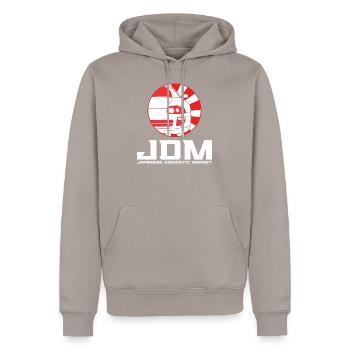 JDM automatique - Supra - Sweat à capuche Premium bio Homme - taupe - Devant - Nico (187cm)