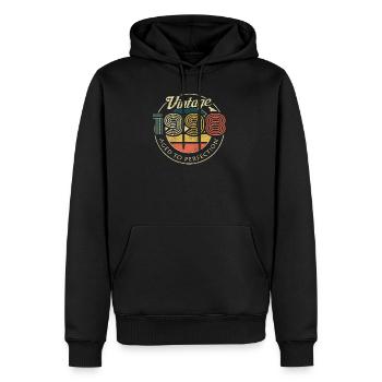 Vintage 1998 anniversaire cadeau vintage rétro - Sweat à capuche Premium bio Homme - noir - Devant - Nico (187cm)
